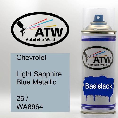 Chevrolet, Light Sapphire Blue Metallic, 26 / WA8964: 400ml Sprühdose, von ATW Autoteile West.